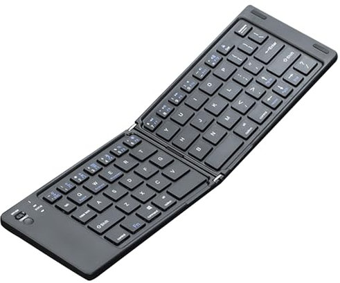 Cordless Foldable Keyboard, Rechargeable Folding Typer, Low Noise Portable Input Device, Compact Cordless Typing Board, Ideal for Laptop, Tablet, and Smartphone Office Use