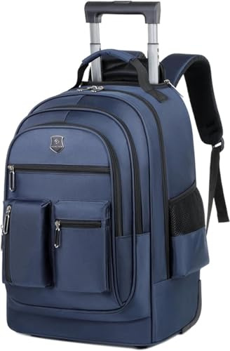 Ryggsäck Med Hjul, 16,5 Tums Rullande Bärbar Ryggsäck, 35l Hjulad Kabinväska Under Sätet För Travel Business School, Blue