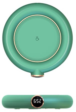 Calentador de Taza USB, 10W 3 Niveles calefacción Almohadilla de calefacción Inteligente para Leche de té de café, Taza de Escritorio de casa de Oficina con indicador LED (Verde)
