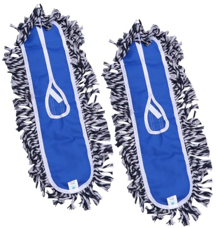 Milisten Lingettes Nettoyantes pour Balai à Franges en Fil de Coton 2pcs Grosse Capacité D’Absorption Adaptées pour Mur et Plafond