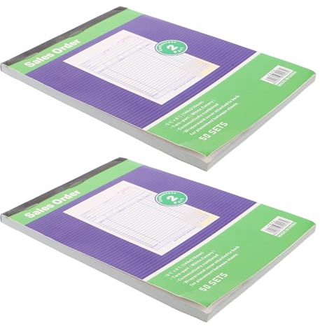 jojofuny Bloc de Recibos Copiables A5, 2 Unidades, Libro de Formularios de Factura Comercial Copia Múltiple, Papel Resistente para Pedidos y Facturas, Adecuado para Oficina y
