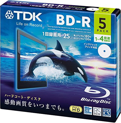 TDK Blu-ray BD-R duro | 25 GB 4 x Speed 5 Pack (Japan Import)