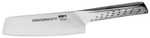 Weber Cuchillo multiusos de cocina Deluxe, hoja de 14cm, de acero inoxidable alemán de alta calidad, monobloque, extra afilado, mango ergonómico - Plata (17073)