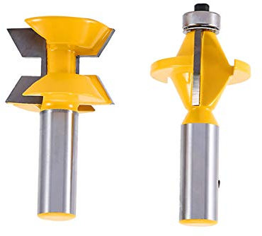 Juego de brocas de 1/2 pulgadas, 120 grados, fresa de ranurado, máquina de encolar bordes de madera, machihembrado, 2 unidades