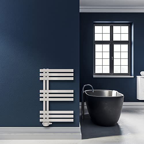 SHV Badheizkörper Abell mit Seitenanschluss in Weiß - 500 x 800 mm | Heizkörper für Badezimmer, Handtuchhalter für Wand im Bad, Handtuchheizkörper, hochwertiger Handtuchtrockner