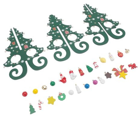 Miniatur-Weihnachtsbaum-Dekoration aus Holz, Lustiger Bastel-Desktop-Weihnachtsbaum mit Ornamenten Wohnzimmer-Party