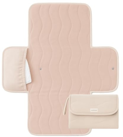 Toddlekind Mini Maven Tragbare Wickelunterlage – Aus Bio-Baumwolle, Wasserabweisend & Faltbar – Wickel-Organizer für Unterwegs, Windeltasche mit Wickelunterlage