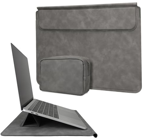 kwmobile Custodia per MacBook 13 14 15 Laptop/Notebook/Ideapad - Custodia Pc Portatile 13 14 15 Pollici - Cover Porta Computer Portatile - Protezione e Supporto con Borsa Accessori - Grigio