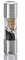 AdHoc Duospice Mini Spice Cutter and Mill Compact Grinder for Dry Herbs and Spices, Salt and Pepper Cutter, Stainless Steel/Acrylic, (H) 150mm x (D) 38mm, Clear/Silver