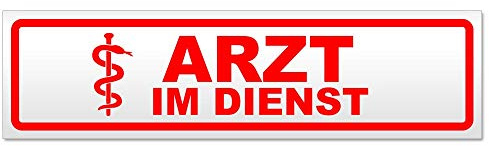 Kiwistar Magnetschild Arzt im Dienst 1 - 30cm Rot - magnetisch für Auto PKW Kfz - wiederverwendbares Hinweisschild aus Magnetfolie - für Fahrzeug, Truck