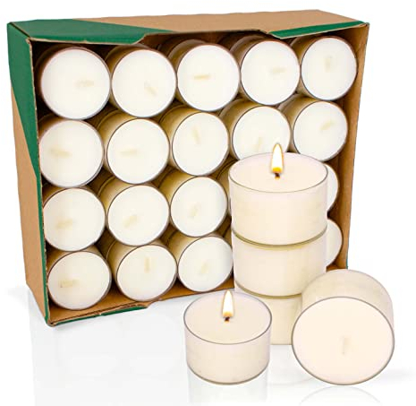 Wiseware Teelichter - 200 Stück Teelichte Ø 3,8 cm Höhe 2,4cm - Nachhaltige Kerzen aus 100% Rapswachs - Ideal für Gastronomie, Outdoor, Deko, Weihnachten, Windlichter und Stövchen