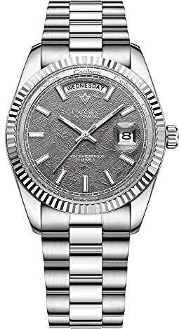 CADISEN Automatik Uhr Herren Mit Gangreserve Automatik Saphirglas Wasserdicht Edelstahlarmband Beiläufig