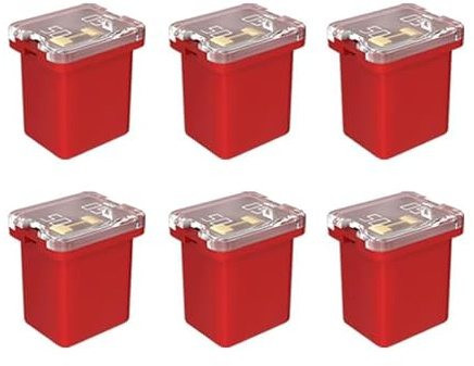 Gebildet 6st 12V-24V Automotive Low Profile Jcase Box Formed Assorted Säkring för lastbilar, bilar och SUV, båt(50A)