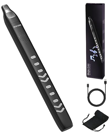 OYAYO Digitales Blasinstrument, Elektrisches Blasinstrument Schwarz Unterstützt MIDI-Bluetooth, Elektronisches Blasinstrument mit Stromkabel