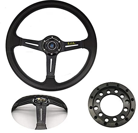 Sportlenkrad,Drifting Steering Wheel,Lenkrad Aluminium 24-Loch-Adapter für Lenkräder Modifikationssatz 70mm Lenkrad Rennspiel Teller DIY Teile(Steering Wheel SetA)