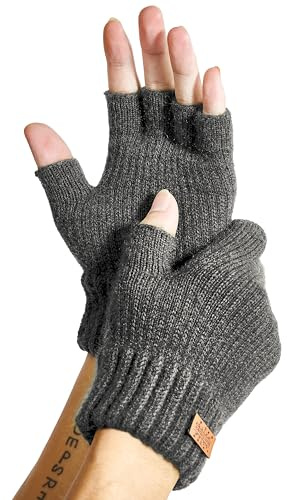 JYUYNY Guantes sin Dedos - Invierno Guantes Tejidos Cálidos Trabajar Correr Ciclismo Conducir para Hombre y Mujer Guantes