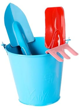 Abaodam 1satz Junge Mädchen Teiliges Gartenwerkzeug Metall Mit Schaufel Mini-hacke Und Rechen Für Kleine Gärtner Mit Buntem Eimer Zufällige Farben
