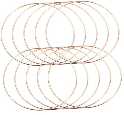 GRIRIW 10 Stück Selbstgemacht Traumfänger Ringe aus Goldenem Eisen Stabile und Formbeständige Runde Metallringe zum Basteln von Traumfängern und Makramee Kreationen