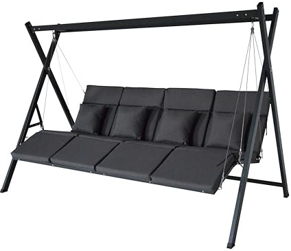 Gardissimo 4 Sitzer Hollywoodschaukel Alicia 4 | inkl. Liegefunktion, Gartenschaukel, einfache Montage, bis 360 kg belastbar