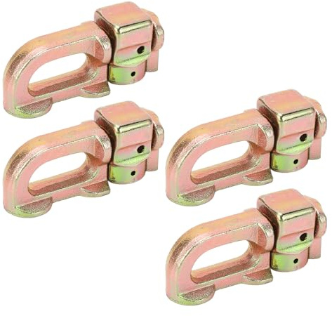 Tbest Riel en L con Doble Perno, Accesorio de Amarre, Riel de Acero Al Carbono Resistente, Carga Segura para Camión, Remolque, RV, ATV, 4 Uds. (Bronce Dorado)