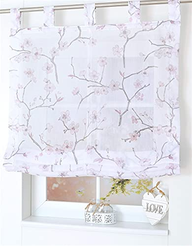 Kutti Aiko Estor Plegable con Trabillas Blanco Rosa 60 x 145 cm
