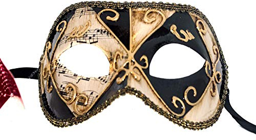 Lannakind Handgefertigte Venezianische Maske Augenmaske Colombina Ballmaske Damen und Herren (C14)
