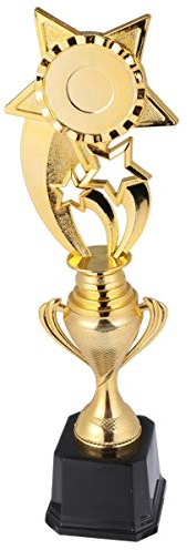 STOBOK a Stella a Cinque Punte Dorato con Base Elegante Premio per Competizioni Sportive Bambini E Feste di Classe 12.60X2.95X2.95In