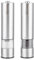 Innoteck Essentials Electric Salt and Pepper Mill Set - Battery-Operated Stainless-Steel Pepper Mill with Light - One Touch Operation - Salt & Pepper Mills - Adjustable Coarseness - Ceramic Grinder