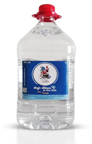 Da Miña Terra - 3 Litros - Orujo blanco gallego - Aguardiente destilada de uva tinta - 40% Vol