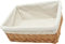 DOITOOL cestas de mimbre : Cesta de Almacenamiento Rectangular con Funda de Lino Natural para El Hogar,Sala de Estar, Cocina
