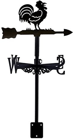 EICOFF Veleta de Viento Decorativa, Veleta de Metal para jardín con Montaje en Techo, indicador de dirección del Viento en Forma de Gallo Retro, decoración Creativa de Acero Inoxidable para el hoga
