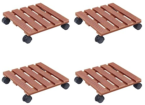 SKM Pflanzenroller 4 STK. Braun 30x30x7,5 cm WPC, Weight: 7.28 kg, 3143927