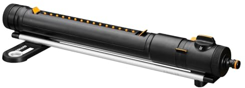 Fiskars X-Series Oszillierender Regner S–M, Inkl. herausnehmbarem Filter und Werkzeug zur Düsenreinigung, Sprinkler für 150-300 m², Schwarz/Orange, 1070832