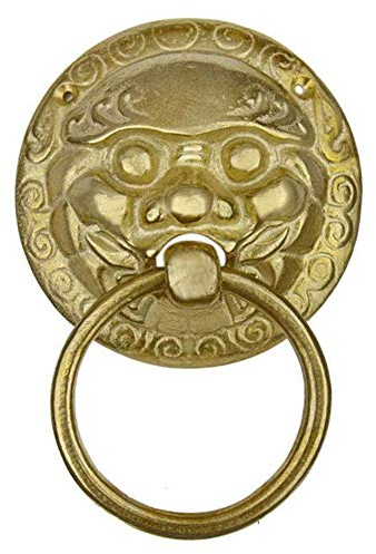 RWRAPS Türklopfer, antiker Messing-Türklopfer, Türzugringgriff, altmodischer klassischer Ganzmessinggriff, schwarz, 13,8 cm (grüne Bronze 13,8 cm) (golden 11 cm)