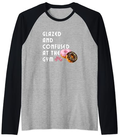 Donut glacé et confus drôle dictons de remise en forme de donut Manche Raglan