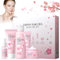 Sakura Ensemble De Soins De La Peau,Coffret Cadeau Femme Soins pour le Visage,Kit de Soins de Peau Hydratants,Coffret Cadeau pour Hydratation et Nettoyage de Peau,Convient à Tous Types de Peau(5-Set)