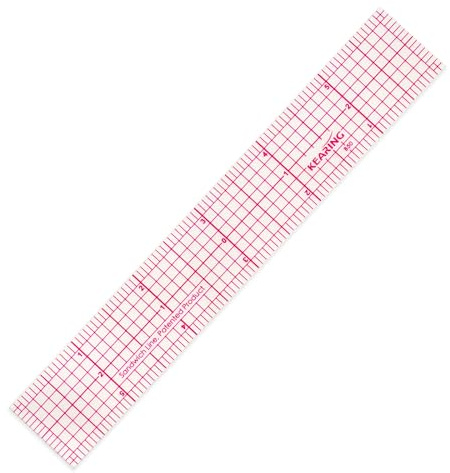KEARING 6x1 Pattern Grading Ruler - Clear 1.2mm Sandwich Line Plastic