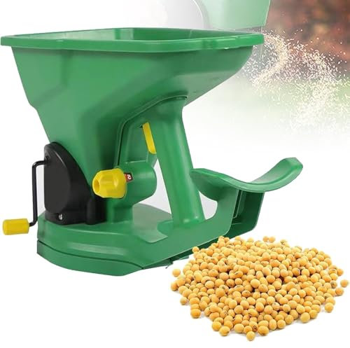 Portable Rotary Lawn Spreader, 1.5L Handheld Manual Dispenser, 5 Gear Seed Adjustment, Seed and Fertilizer Distribution, Easy to Use for Gardens Lawns Small Farms