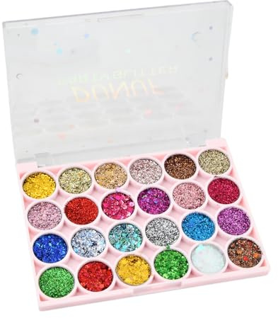 24 Colores Paleta de Sombras de Ojos Metálicas, Altamente Pigmentada, Resistencia al Agua y Larga Duración, para Maquillaje de Vacaciones Diario Fiestas Escenario Eyeshadow de Colores de Larga (02)