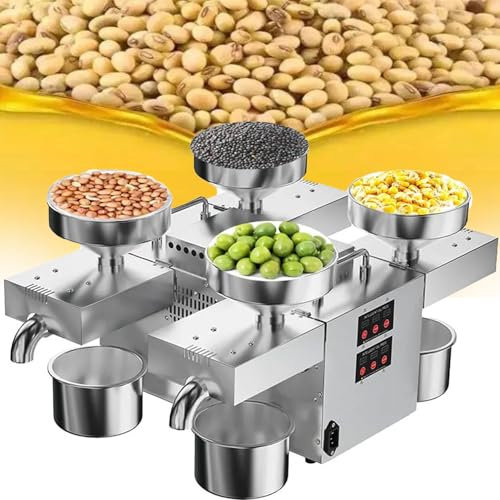 Automatic Oil Press Machine for Seeds and Olive, Hot/Cold Press Extraction with Constant Temperature Heating, Efficient Oil Extraction Equipment