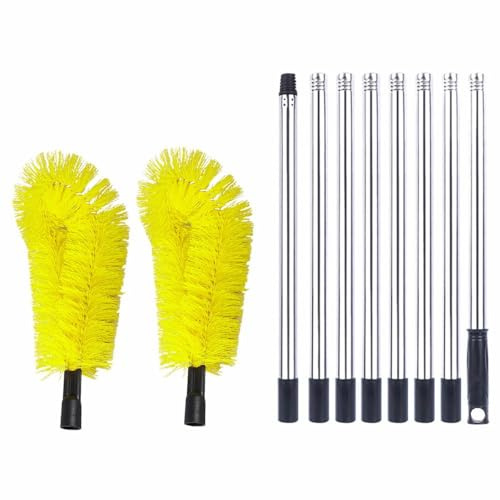 Gutter Cleaning Brush Roofing Tool With Telescopic Pole 8.2Ft Extendable Cleaner Easy Remove Tool Leave Guard