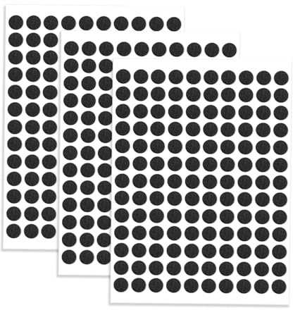 390Pcs Small Felt Pads, 15mm Door Bumpers Cushion Dots 4mm Thick for Chair Legs and Floor, Black