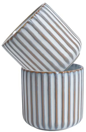 unbholkk 2 tazas de café de 180 ml, sin asa, de cerámica, para café con leche (vientre de pescado), color blanco