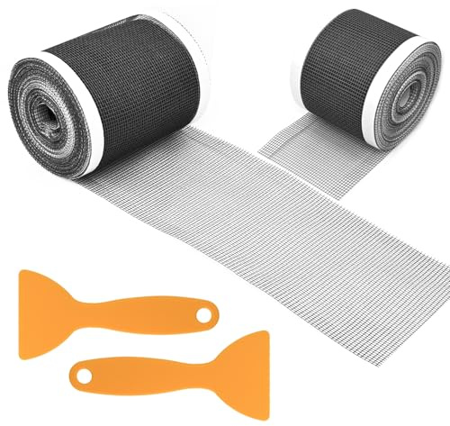 TAIANJI Haarsieb Duschrinne Dusche Abflusssieb, 2 Rollen Haarfänger 10/7cm x 10m Mesh Aufkleber Abfluss Duschrinne mit Plastikspatel – Badewannenabfluss, Haarfänger Fell für Dusche Badewanne