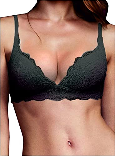 LORMAR 1 Pezzo Reggiseno Frizzante Vela a Triangolo Senza Ferretto Coppa B, Nero 6B