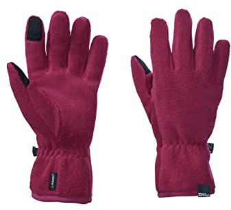 Jack Wolfskin Spirit Fleece Handschuhe, Dark Ruby, L/XL Unisex Kinder, Dark Ruby, Large - X-Large