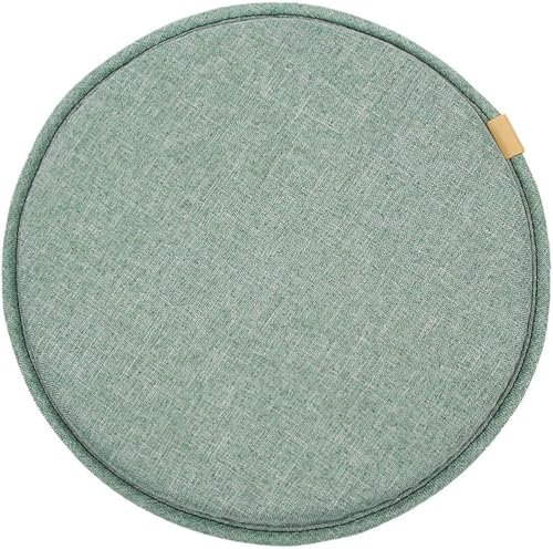 Rundes Sitzkissen mit Bändern – atmungsaktiv, rutschfest, für Barhocker, Tatami-Kissen, Stuhlkissen für Küche, Zuhause, Esszimmer, Büro, Bistro, 35 cm, Dunkelgrün