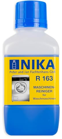 NIKA R163 Maschinenreiniger für Waschmaschinen - Entfernt Kalk, Ablagerungen, Waschmittelrückstände und unangenehme Gerüche - 500ml Inhalt für 1 Anwendung
