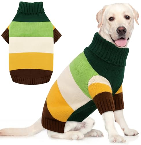 AOFITEE Hundepullover XXL, Warm Hundepulli Große Hunde mit Rollkragen | Winter Weihnachten Hundepullover mit Beinen, Elastisch Strick Pullover für Labrador, Golden Retriever, Dobermann, Windhund