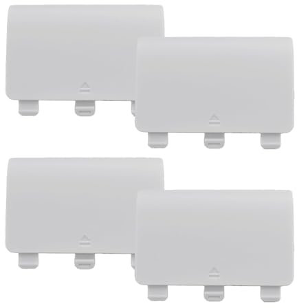 Lot de 4 housses de batterie pour manette Xbox One/One S/One X, remplacement de couverture arrière compatible avec Xbox One,PAS pour Xbox Series X/S,Blanc